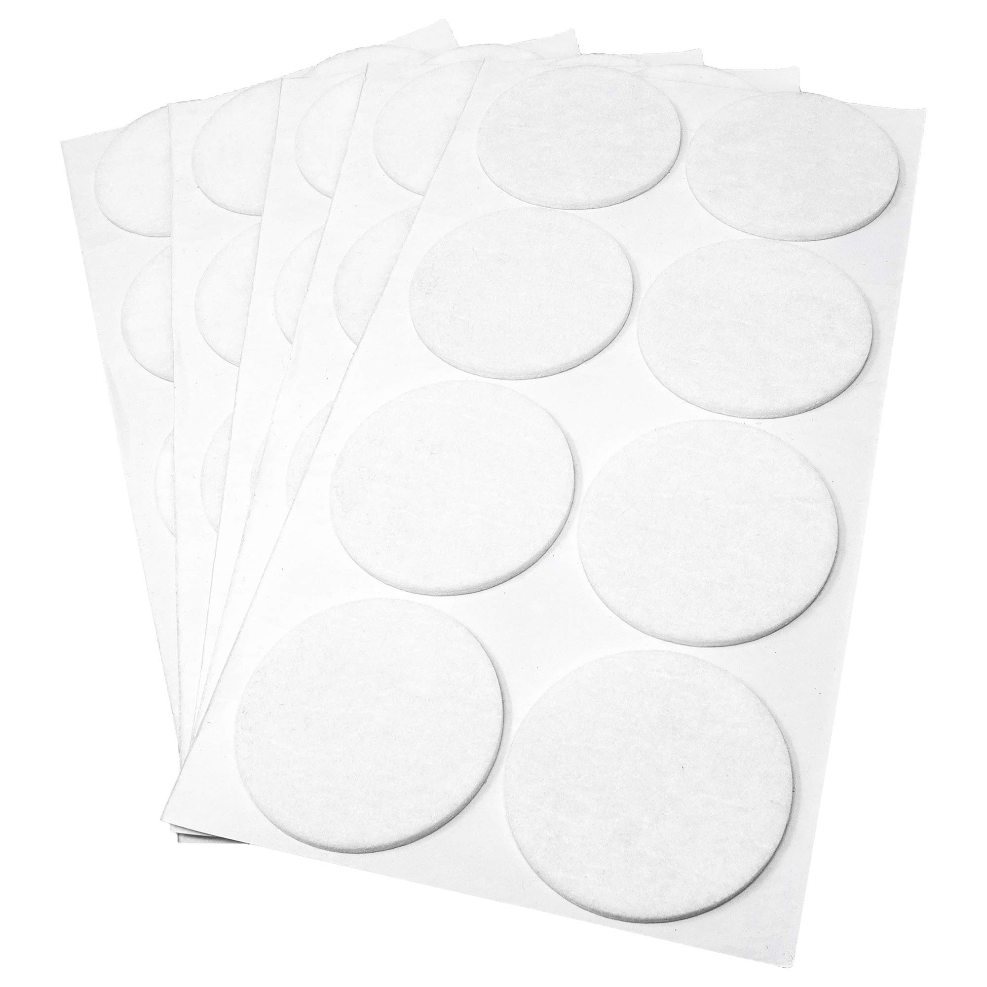 Adsamm® / 40 x self-adhesive felt pads/White/ø 2.36'' (ø 60 mm) / round / 0.138'' / 3.5 mm thick stick-on furniture felt glides/Furniture & Chair Glides