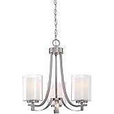 Minka Lavery Chandelier Pendant Lighting 4103-84, Parsons Studio Dining Room, 3 Light, Nickel