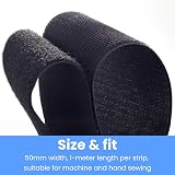 VELCRO Brand Black Sew-On Tape 50mm 1m Hook and Loop Continuous Length view 4