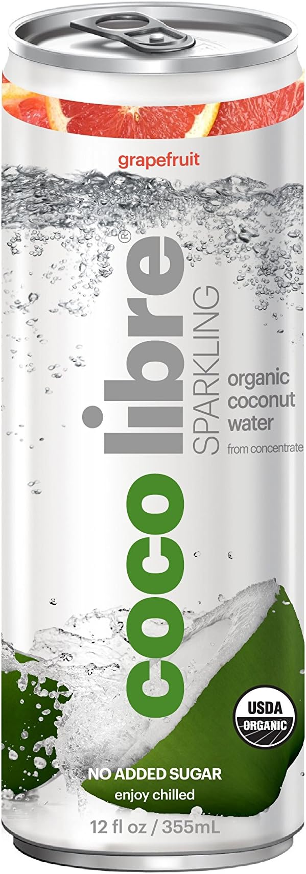 CoCo Libre Sparkling Organic Coconut Water, Grapefruit, 12 Ounce (Pack of 12)