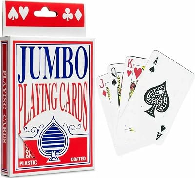 2 UR DOOR Jumbo Playing Cards Deck - Plastic Coated Giant Cards 12x8.5x0.1 cm
