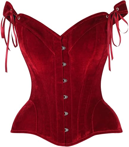 Amazon.com: Top Drawer Burlesque Black/Dark Red Steel Boned Corset