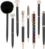 WEMATE 8 Pcs Ballpoint Pens Set Metal Crystal Diamond Glitter Black Blue Ink view 8