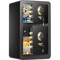 5.0 Cuft Large Fireproof Safe For Home Use, Digital Home Safes Water And Fireproof With Spare Keys And Alarm System, Anti-Theft Fire Proof Safe Box For Home Office