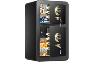 THMOSZ 6.1 Cu ft Extra Large Home Safe Fireproof Waterproof with [DOUBLE SAFES], Heavy Duty Fireproof Document Safe Box with Hidden Lock Box, Anti-Theft Security Safes for Home Office Hotel USE USE