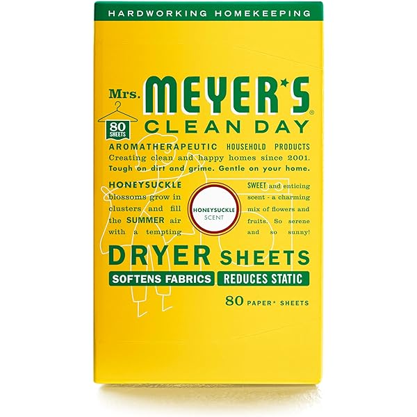 Amazon.com: Mrs. Meyer's Clean Day Dryer Sheets, 80 Count (Lemon