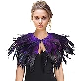 HOMELEX Feather Shawl for Women - Crow Feathers Collar Halloween Swan Cape Witch Costume Accessories