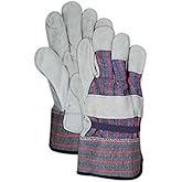 MAGID DuraMaster TB725E Gunn-Cut Leather Palm Glove with Safety Cuff, 12 Pairs