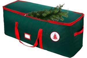 NVRGIUP Large Christmas Tree Storage Bag, Fits Up to 7.5 ft Artificial Disassembled Trees with Durable Handles, Sleek Dual Zipper & Tag Card, Waterproof Tear-proof Holiday Xmas Bags Box for Years Use