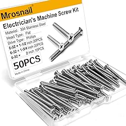 50PCS 6-32 Machine Screws, Stainless Steel Extra