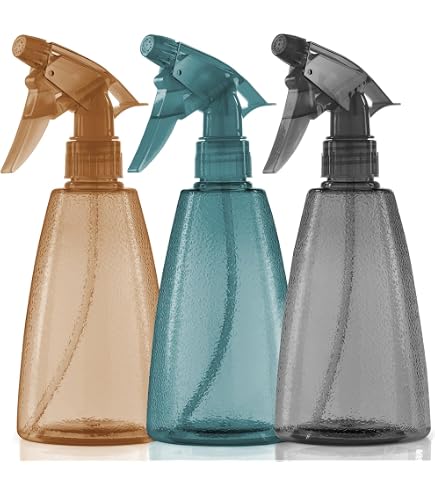 IDeep 3-Pack Plastic Spray Bottles - 16.9oz Refillable Water Bottles With Adjustable Mist & Stream