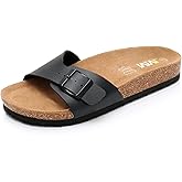 Women's Cork Footbed Sandals Cow Suede Summer Slide Sandals for Women with Adjustable Strap Buckle Open Toe Outdoor Beach Sandals 2025