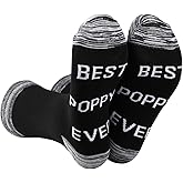 CENWA 1 Pair Poppy Gift Best Poppy Ever Socks Fathers Day Present Birthday Gift Papa Gift Grandpa Gift Grandfather Gift