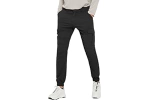 PULI Men's Waterproof Hiking Pants, Slim Fit Cargo Joggers, Stretch Quick Dry Outdoor Pants with Pockets