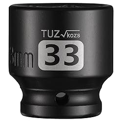 1/2 Inch Drive 33mm Shallow Impact Socket, Chrome