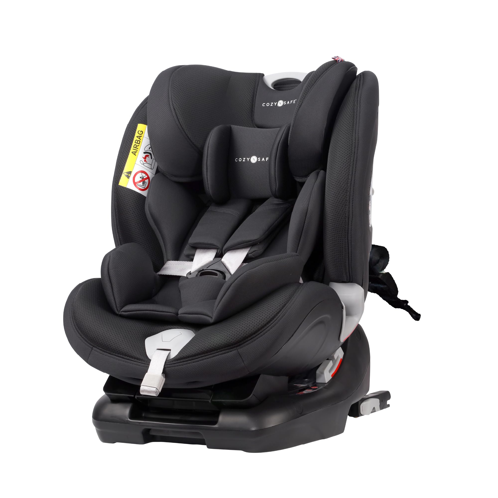 Cozy N Safe Arthur 0-36kg Group 0+1/2/3 Car Seat, ISOFix & Top Tether, Extended Rear Facing, Birth to 12 Years, Convertible Baby Toddler Child Car Seat (Onyx)