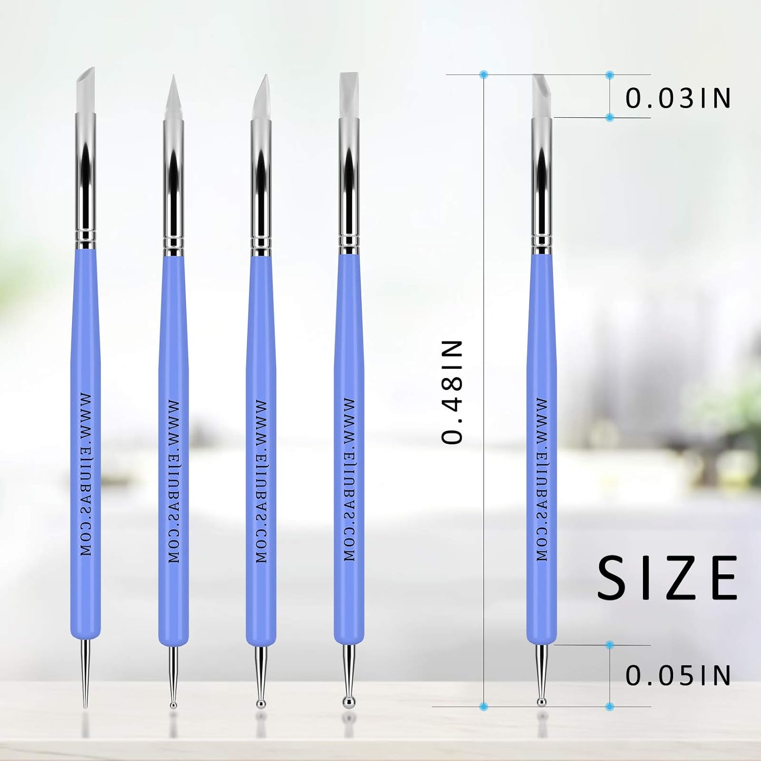 Ejiubas Clay Sculpting Tools Polymer Stylus Tool Set 5 X 2 Way Dotting Tool Modeling Clay 5 Pcs Rubber Brushes Wipe Out Tool Pottery Supplies Ceramics Tool Kit 10Pcs