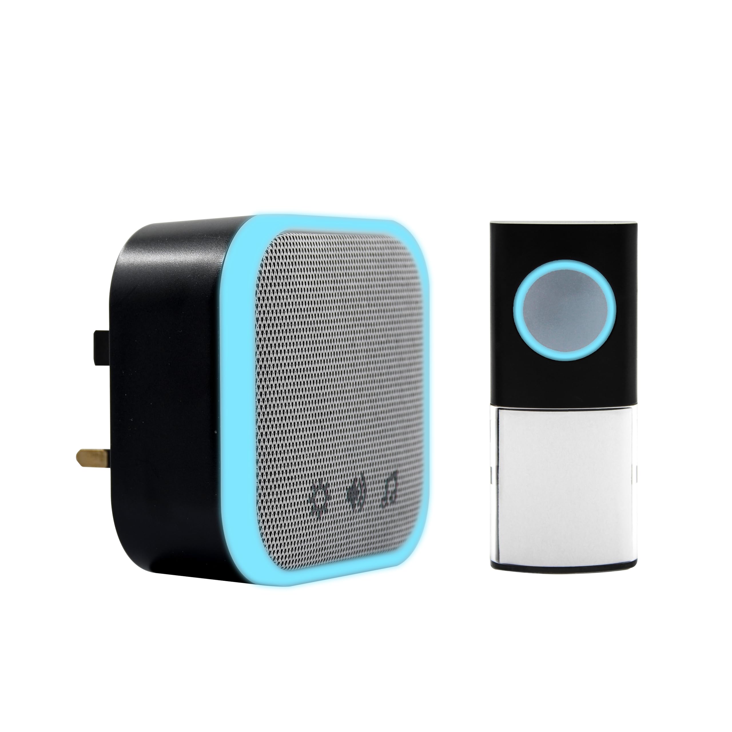 Uni-Com Wireless Plug-in Door Chime, 150m Operating Range, 30 Different Chimes, LED Chime Alert, 3 Operating Modes, Easy Install, Black