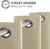 Deconovo Window Decoration Thermal Insulated Eyelet Curtains Beige 46x84 2 view 7