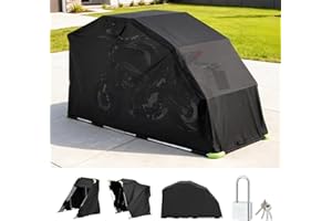 VEVOR Motorcycle Storage Shelter with Security Lock, 600D Oxford Flip-Up Garage Tent, Heavy-Duty All-Weather Motorcycle Cover