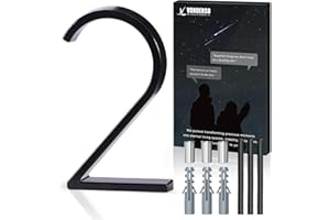 5 Inch Floating House Number 2, VONDERSO Black Metal Modern Outdoor Address Sign for Yard Street and Mailbox, Zinc Alloy Solid Address Numbers and Letters with Exquisite Drawing Process