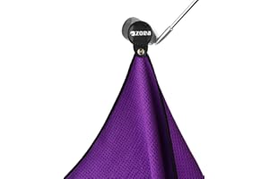ZOEA Magnetic Towel, Magnetic Clip for Golf Towel, Microfiber Fabric Waffle Pattern Towels Industrial Strength Magnet for Strong Hold to Golf Carts or Clubs (1, Purple)