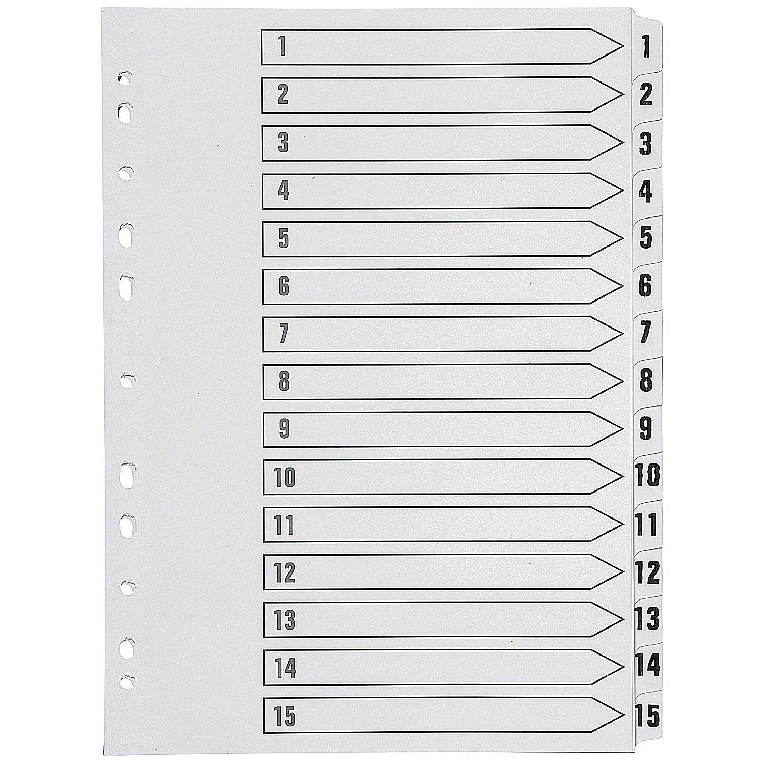 Q-Connect 1-15 Index Multi-Punched Reinforced Board Clear Tab A4 White KF01530