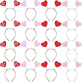 Restroma 16 Pcs Valentine Headbands Love Heart Antenna Hair Headpiece Red Heart Bopper for Women Girls Valentines Party Decor Photo Props