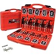 AKM 338Pc Thread Repair Kit, HSS Drill Helicoil Repair Kit SAE&Metric，1/4" 5/16" 3/8" 7/16" 1/2" M5 M6 M8 M10 M12 Kit with Thread Gauge