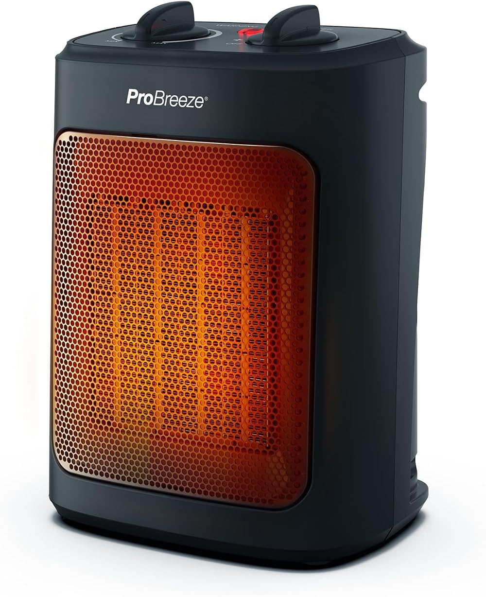 Pro Breeze 2000W Mini Ceramic Fan Heater - 3 Heat Settings & Safe Operation