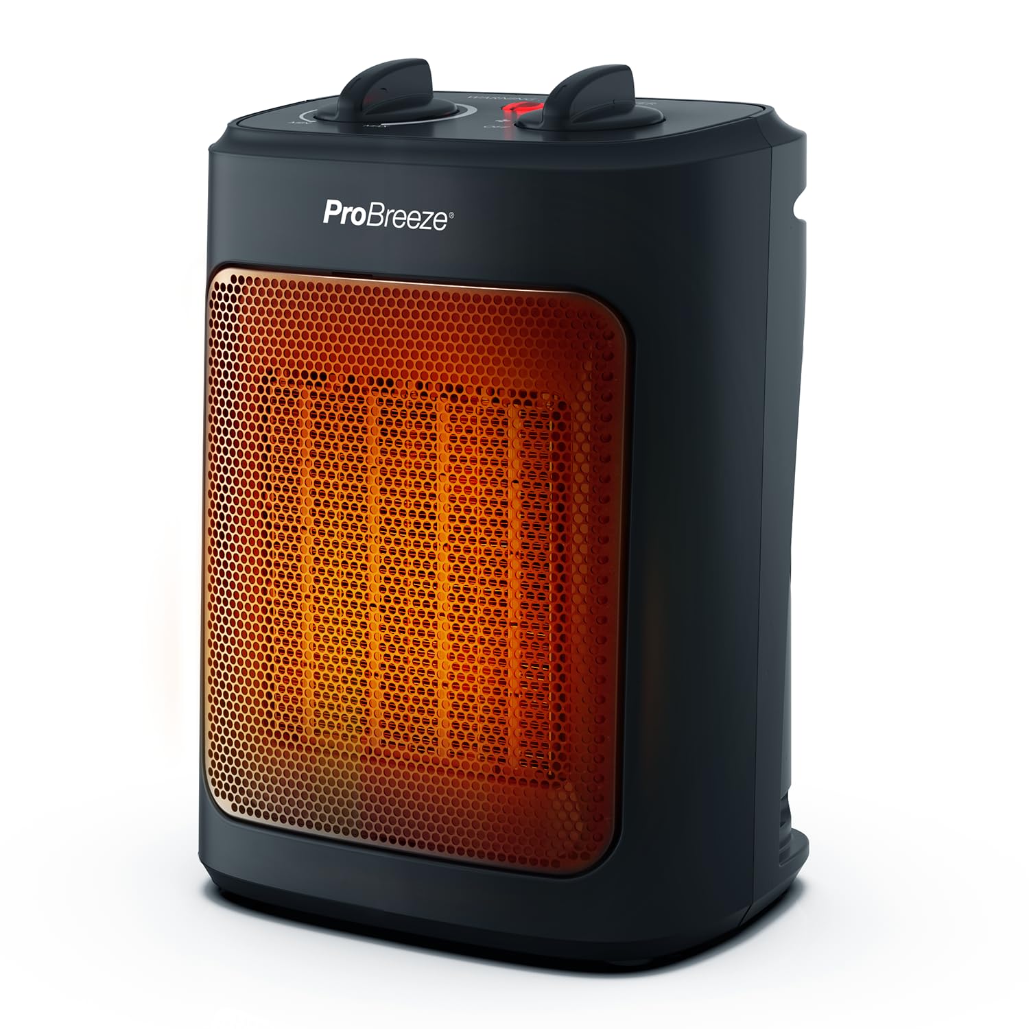 Pro Breeze 2000W Mini Ceramic Fan Heater - 3 Heat Settings & Fan Only Mode with Built-in Overheat and Tip Over Protection, Electric Heater for Home, Office and Bedroom - Black