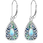 Lypic Dragonfly Filigree Earrings 925 Sterling Silver Butterfly/Hummingbird Abalone Shell Earrings Jewelry for Women