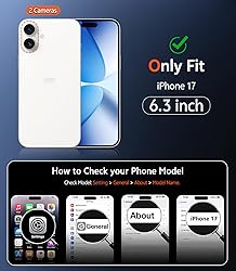 FNTCASE for iPhone 17 Case Clear: Magnetic