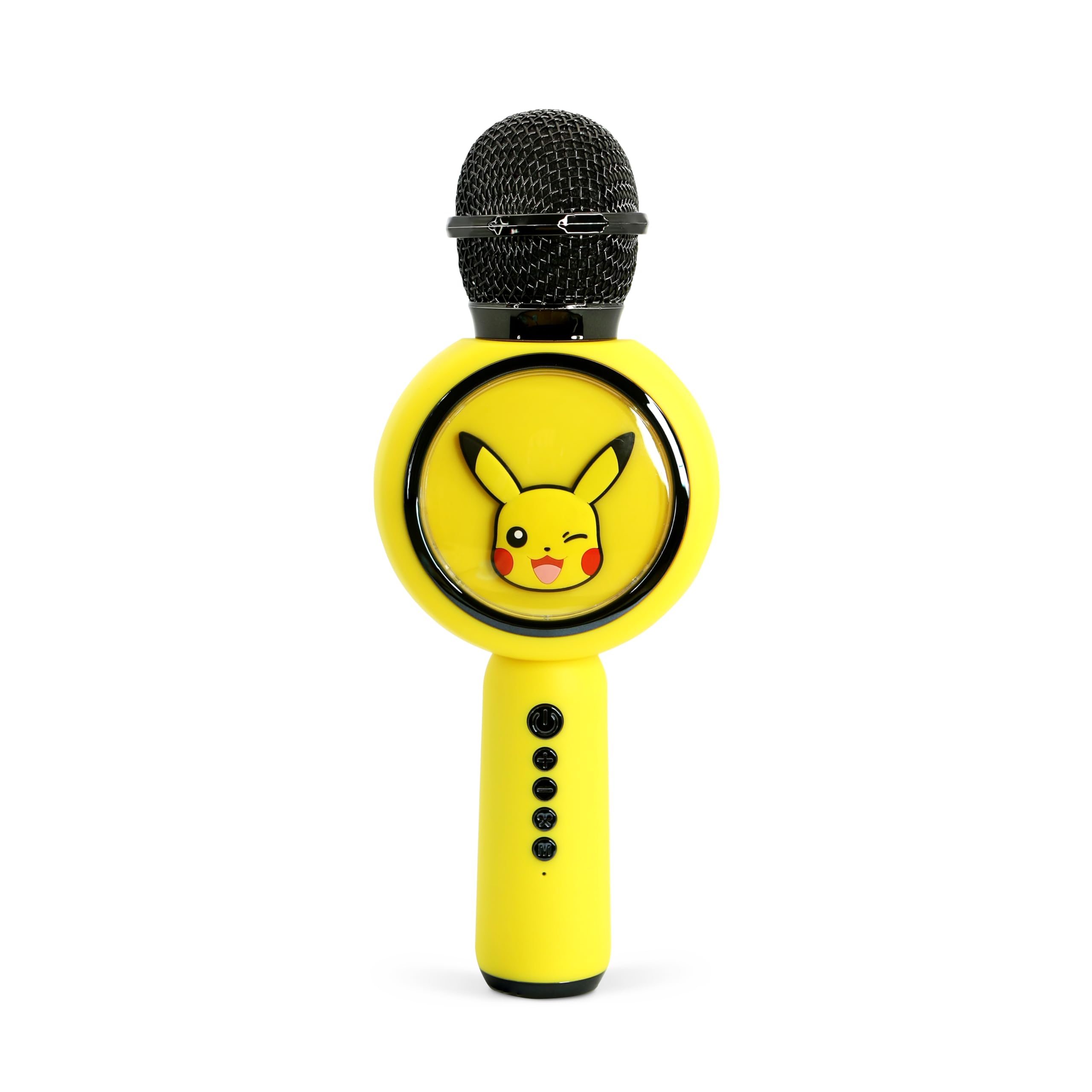 OTL Technologies PK1206 Pokemon Pikachu Popsing LED Light Up Wireless Karaoke Microphone with Voice Changer Mode - Yellow