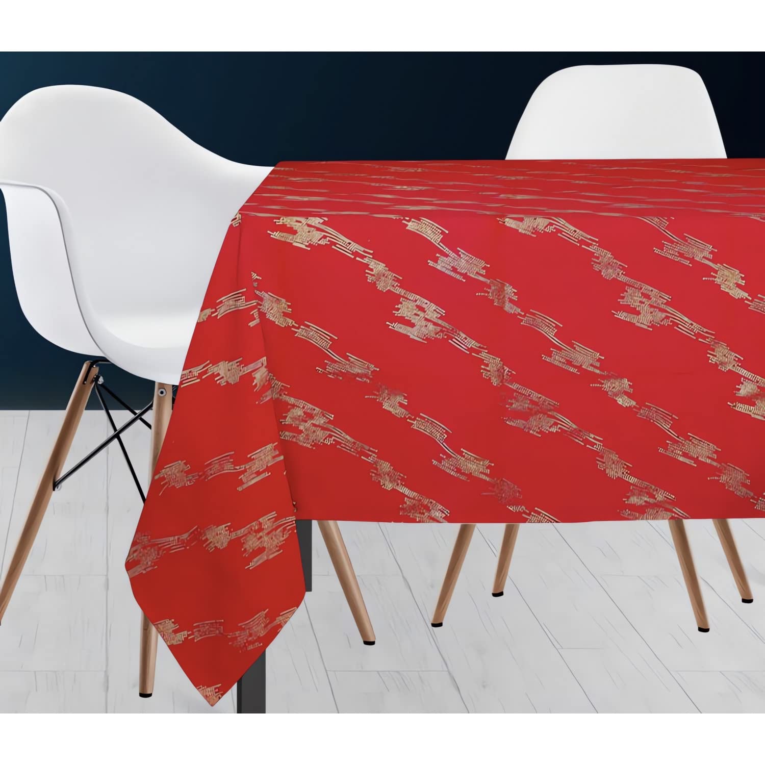 Soleil d'ocre Comete Tablecloth, Polyester, Red, 180 x 180 cm