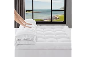 WQSPRING 3 inch Mattress Topper King Size Pillow Top - Extra Thick Padded Mattress Pad & Protector, Breathable Fitted Deep Pocket 8-21, Ultra Soft & Supportive 1100GMS