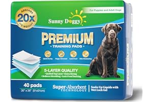 SUNNY DOGGY Pee Pads for Dogs Extra Large 36”x 36”, 40 Count Puppy Pads Pet Training Pads Disposable Upgraded Odor Control, Potty Pads Absorbent and Leak-Proof Dog Housebreaking & Puppy Supplies