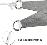 Sowoxdme Triangle Sun Sail Shade 3m x 3m x 4m Waterproof Grey Garden Canopy view 6