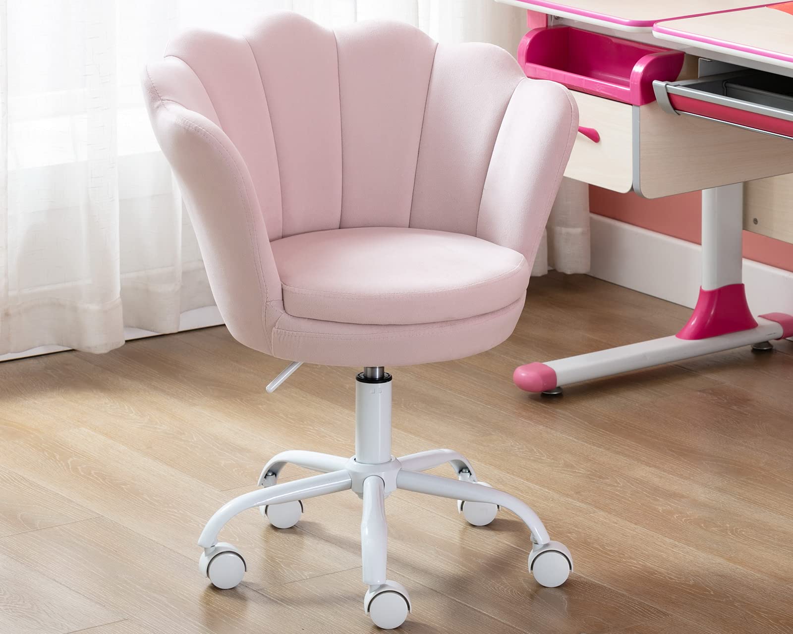 CIMOTA Cute Kids Desk Chair,Velvet Bedroom Chair Adjustable Child