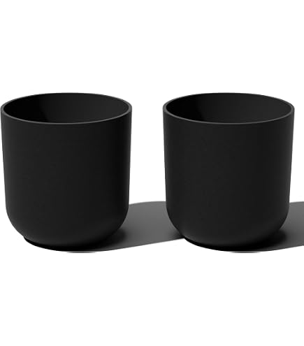 Tusco Products Garten-Übertopf Mit Gerolltem Rand – 34,3 Cm, Schwarz, Aus Leichtem Kunststoff