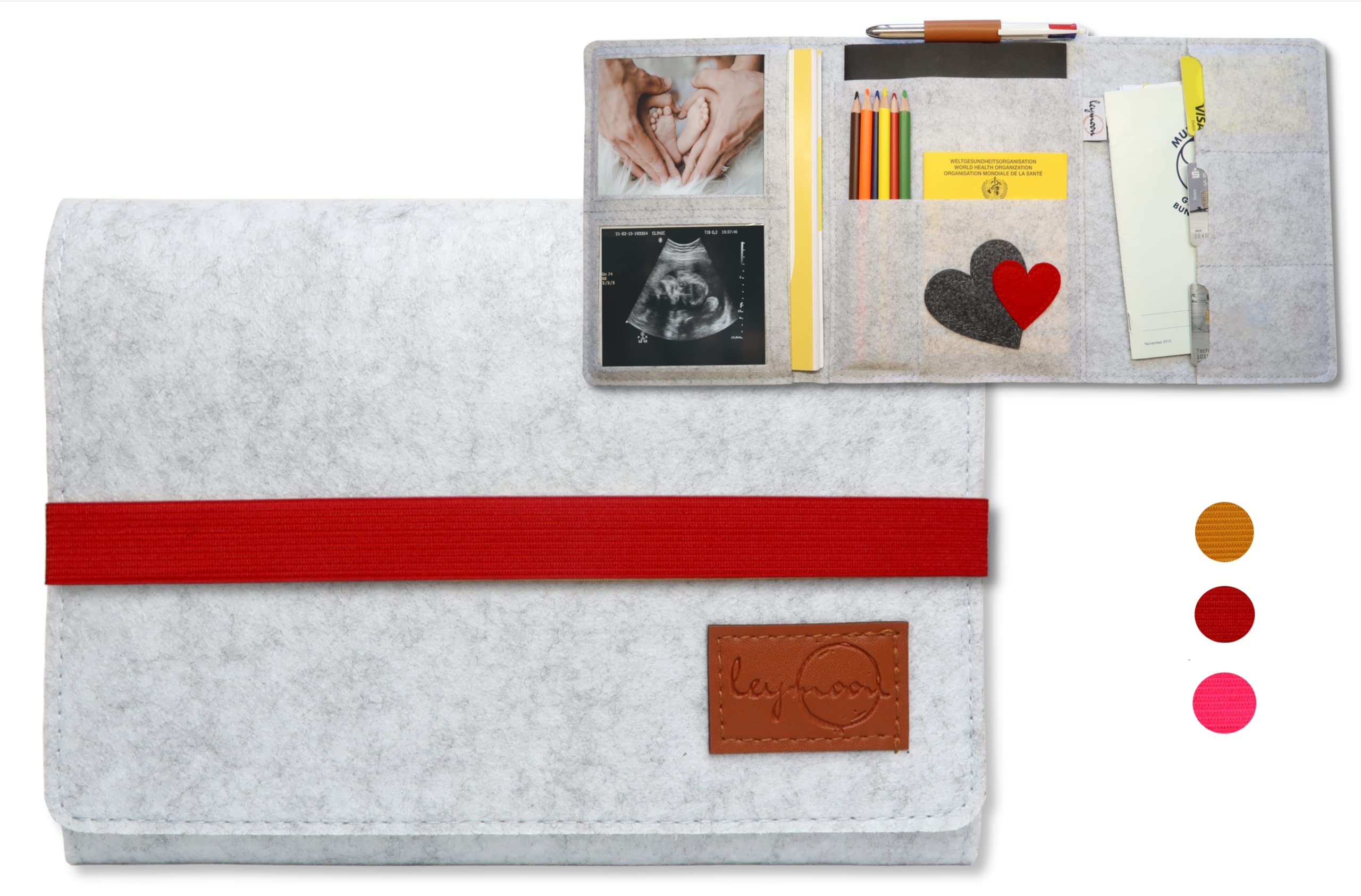leymoon - Mom's organiser - chic gift for pregnant women and mums - modern design with many compartments for maternity passport, children's examination booklet, vaccination certificate and much more