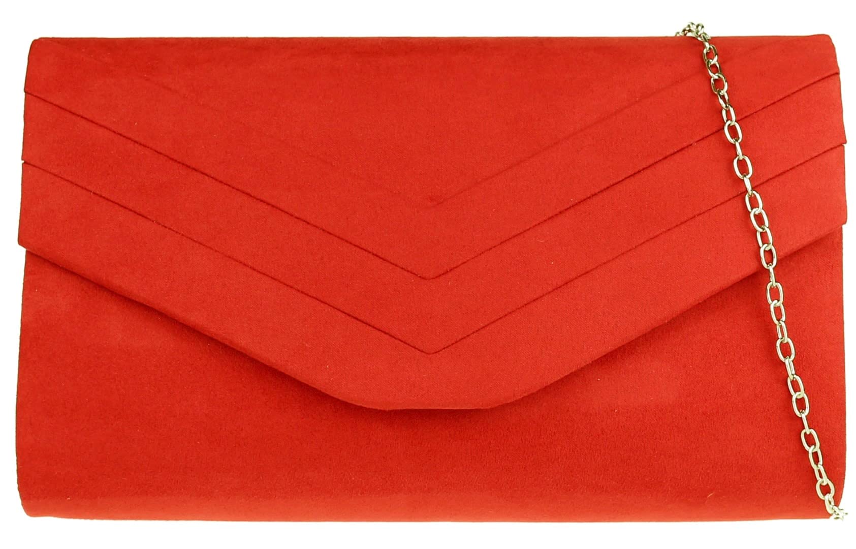 Girly Handbags Womens Plain Clutch Bag - Red