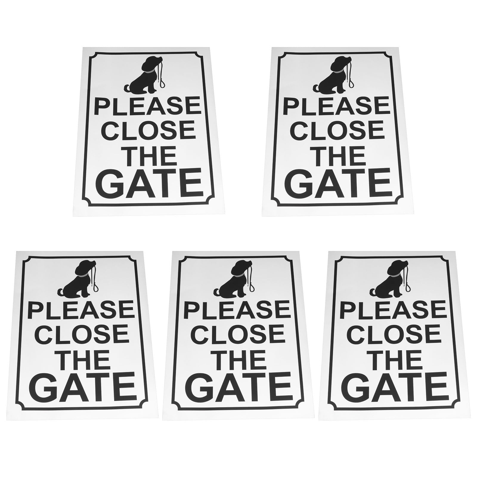 ECSiNG 5Pcs Warning Safety Door Safety Sign Please Close The Gate with Self-Aadhesive for Lawn Garden Courtyard Cafe Pet Shop 20x15cm Silver Metal