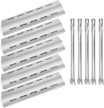 Amazon Com Hongso 17 Gas Grill Burner Tubes 16 7 8 Heat Plates Replacement For Ducane 5 Burner 30557401 30557801 30557501 30558501 30400043 30400042 Gas Grill Models Duchd1 5 Pack Sbc041 30500701 Garden Outdoor