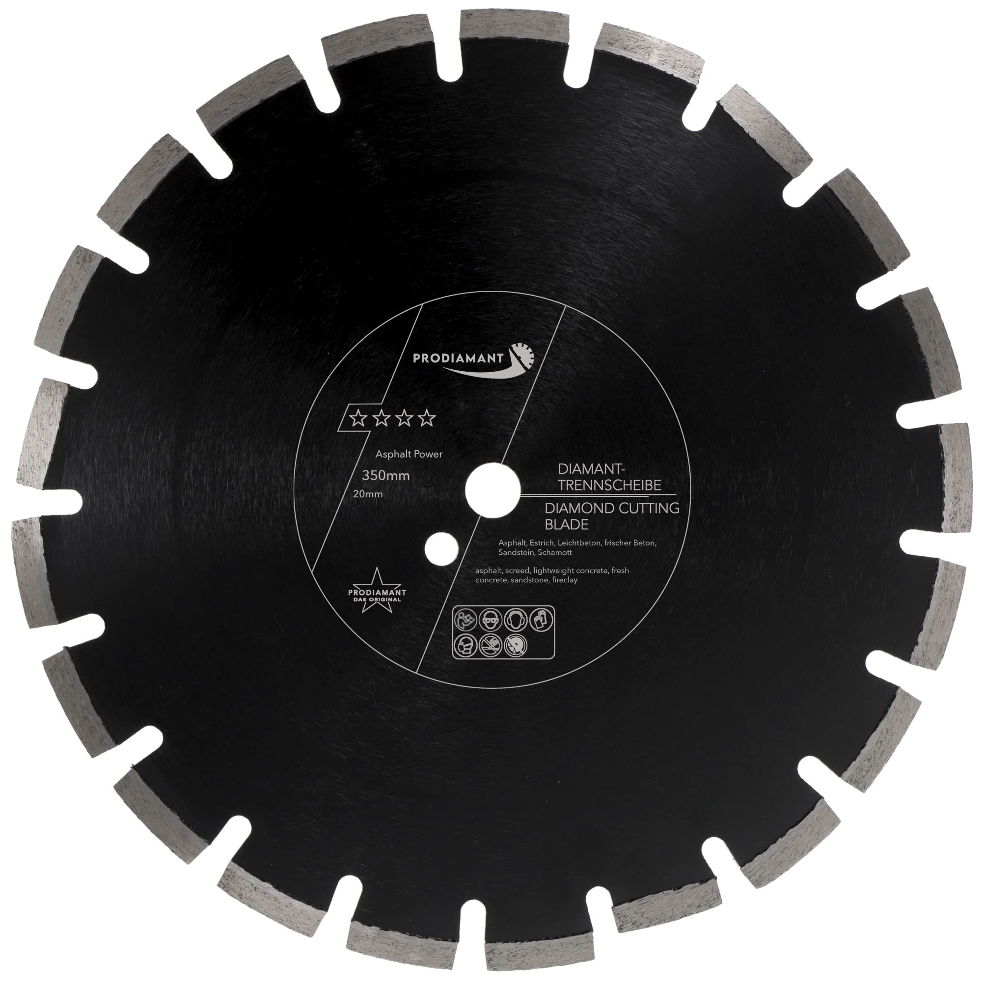 PRODIAMANT diamond cutting disc 350 mm 14 inch x 20 mm abrasive for asphalt, screed, lightweight concrete, fresh concrete, sandstone and fireclay — image 1