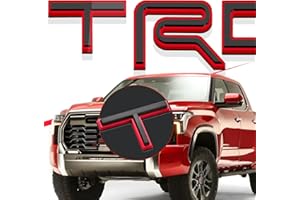 SUPER REPAIRMAN Front Grill Insert Letters Compatible for 2022-2023 Tundra TRD - Latest 5mm Extra Thick 4D Raised &Strong Adhesive Letters Emblems (Black with Red Outline)
