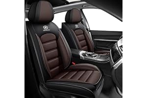 Megaseat Truck Seat Covers for Toyota Tacoma 2006-2025, Waterproof Nappa Leather Full Coverage Car Seat Cover, Muscle Sport Style Auto Interior Covers （Front Set Black&Coffee）