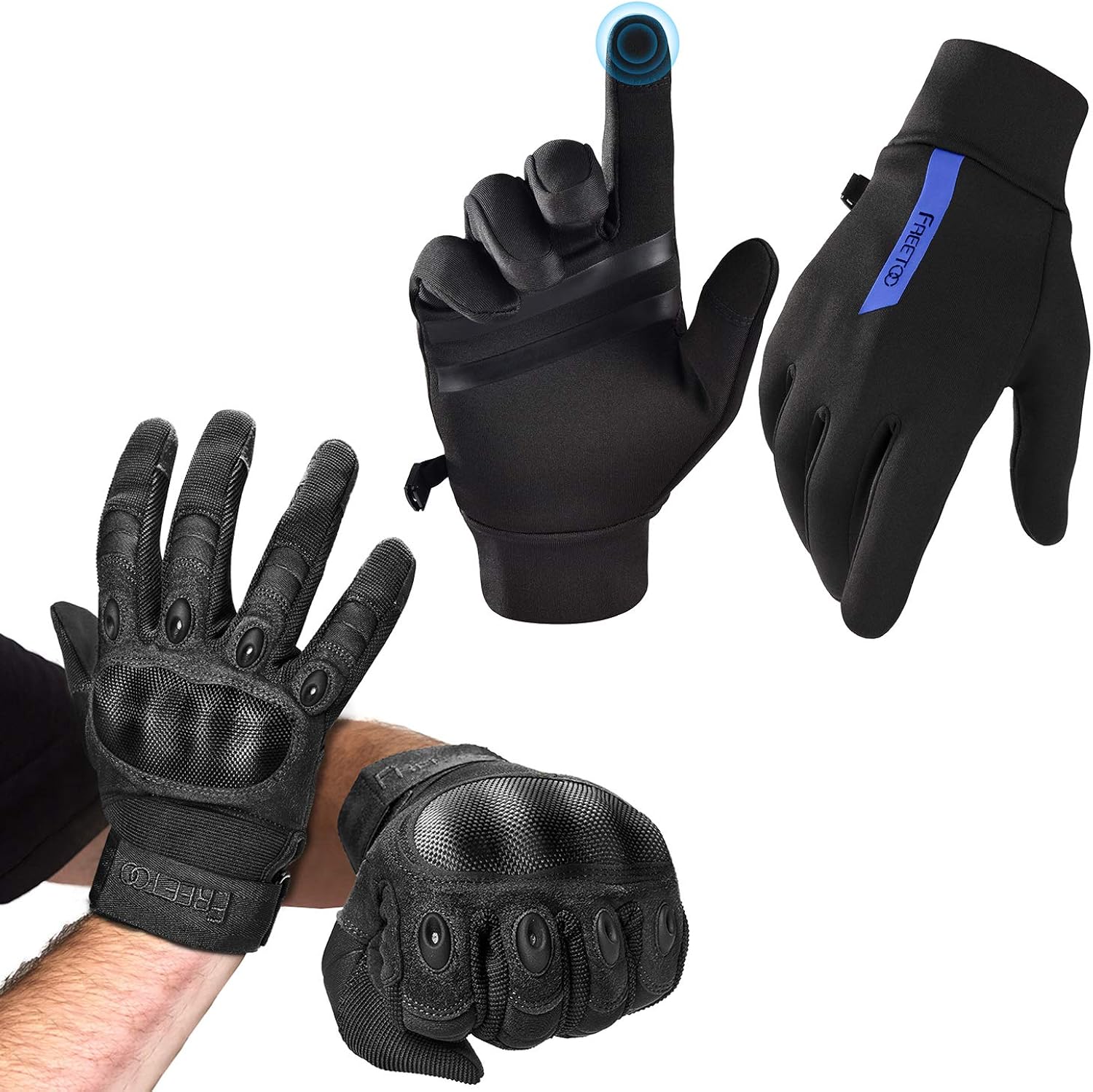 FREETOO Waterproof Winter Gloves Touchscreen for Running