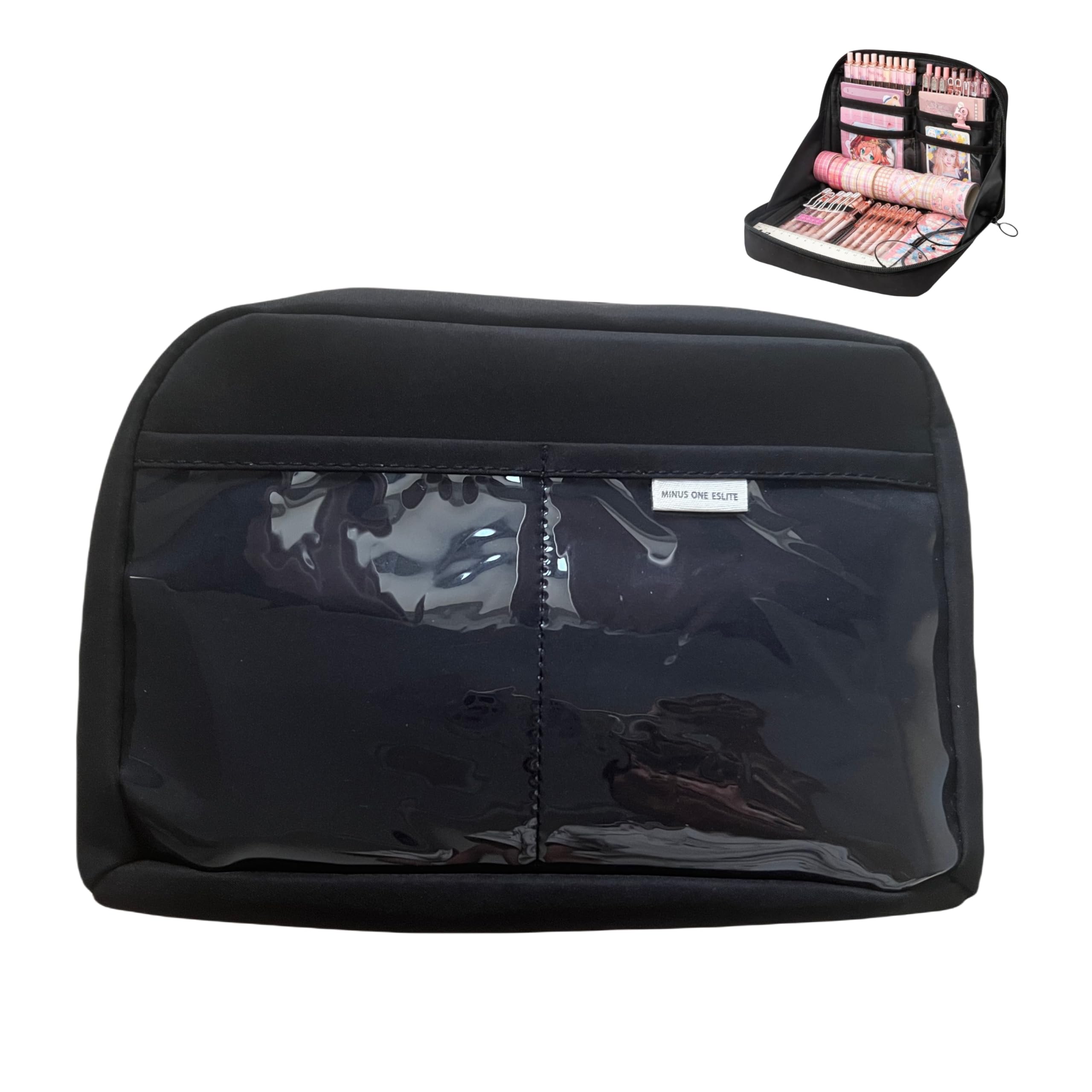 UIVXXUD Kawaii – Aesthetic Pencil Case, Large-Capacity Canvas Pouch, Black — image 1