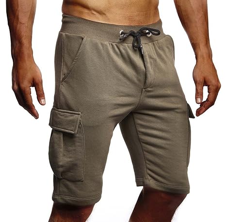 LEIF NELSON Herren Sommer Kurze Jeans Cargo Shorts Jogger Kurze Hose Basic 3/4 Hose 5-Pocket Joggingshose Freizeithose Bermud